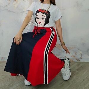 Red and Black Maxi Skirt